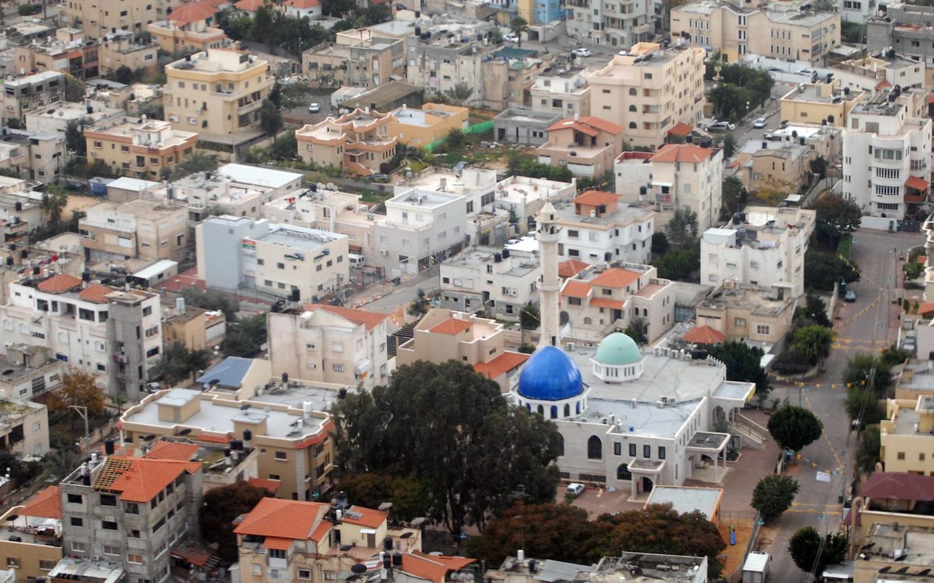 המועצה המקומית ג'לג'וליה ממבט מן האוויר (צילום: משה מילנר, לע"מ)