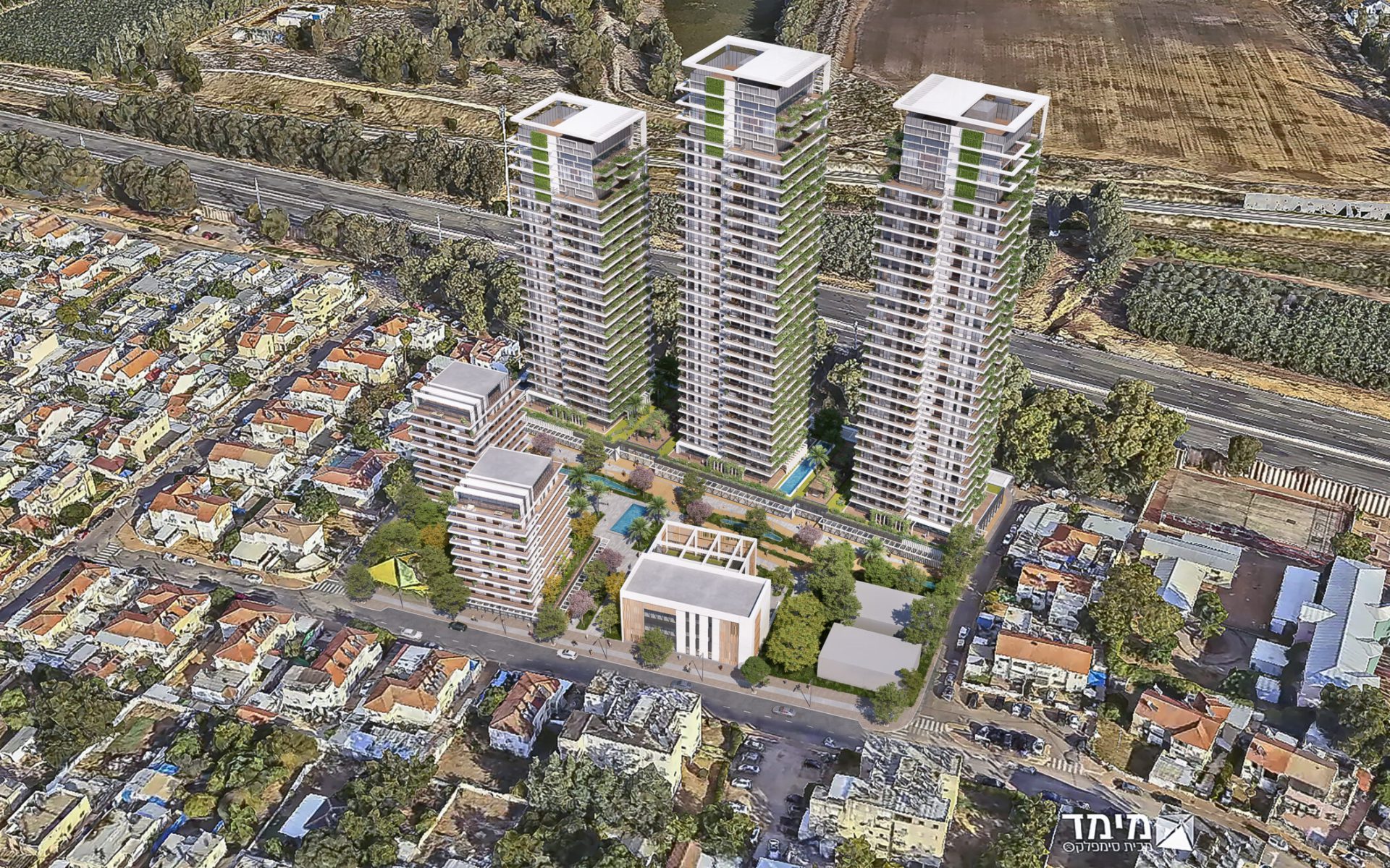 הפרויקט של קבוצת גבאי בשכונת סלע (הדמיה: גיורא גור אדריכלים)