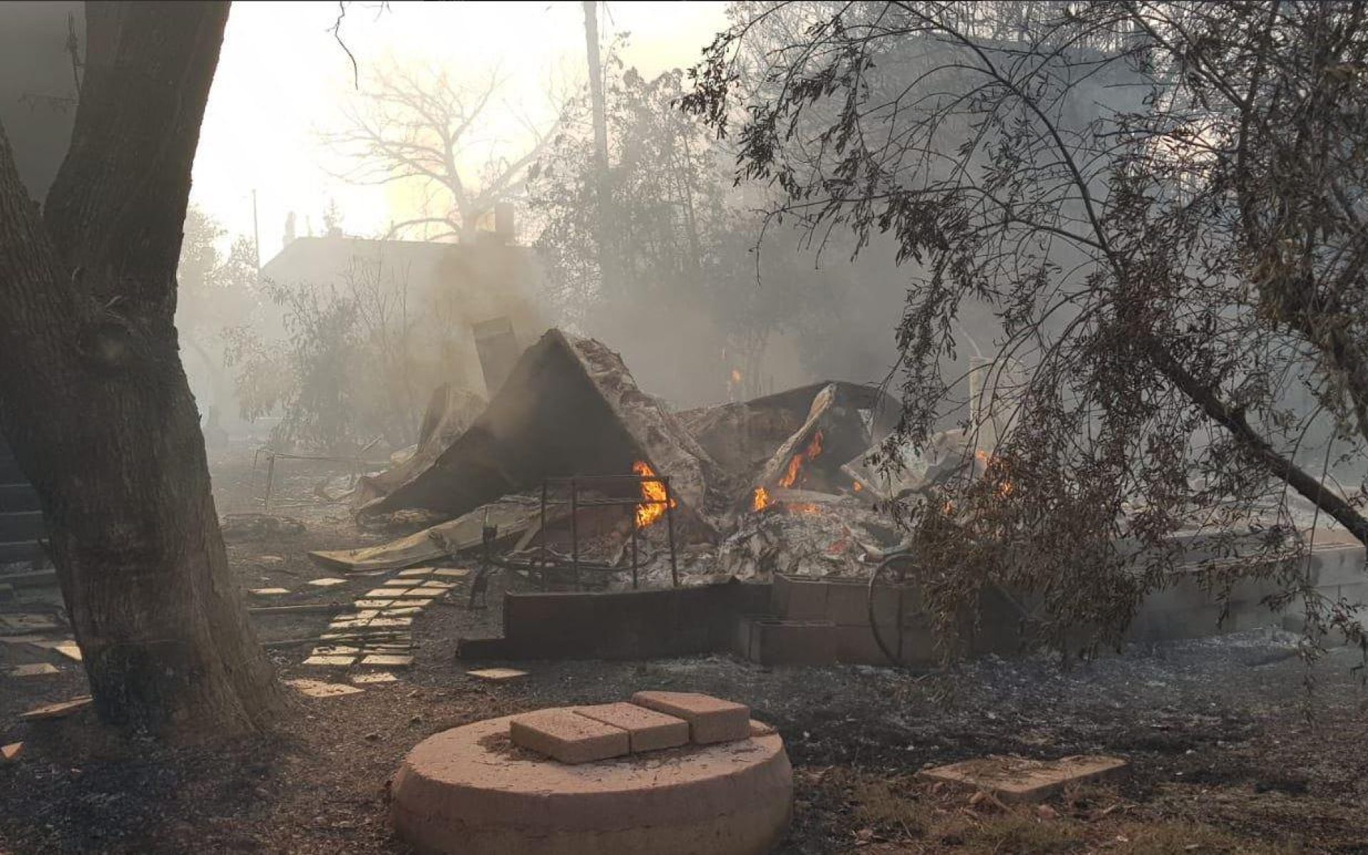 תוצאות השריפה במבוא מודיעים ב-2019 (צילום: שירותי כיבוי והצלה)