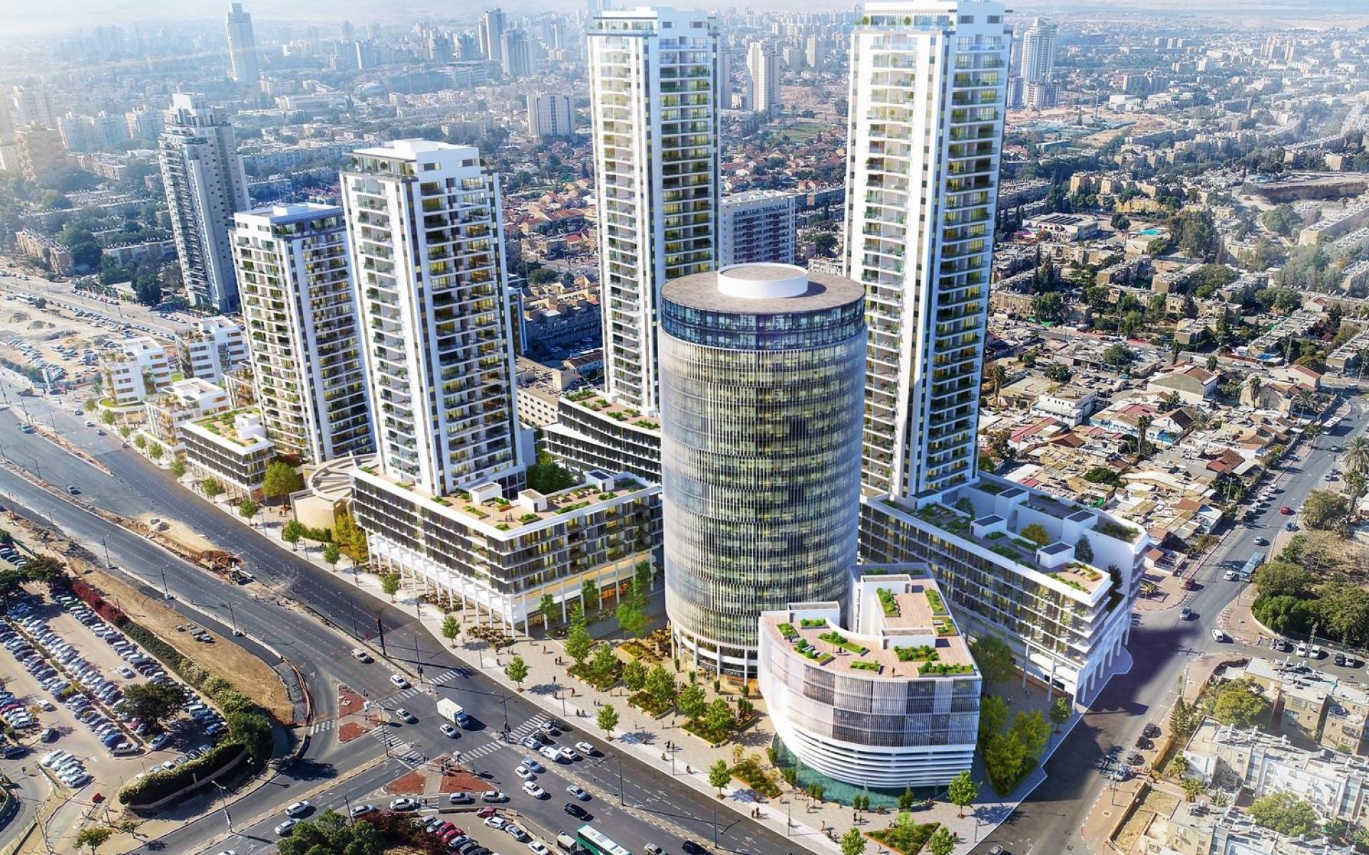 מתחם התחדשות יעקב אבינו בבאר שבע של אפריקה ישראל מגורים, אלקטרה מגורים וקבוצת ב.ס.ר (הדמיה: משרד פלד קימלמן אדריכלים)