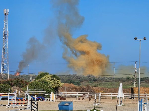 פיצוץ במתחם תע"ש בנוף ים בחודש יוני השנה (צילום: עיריית הרצליה)